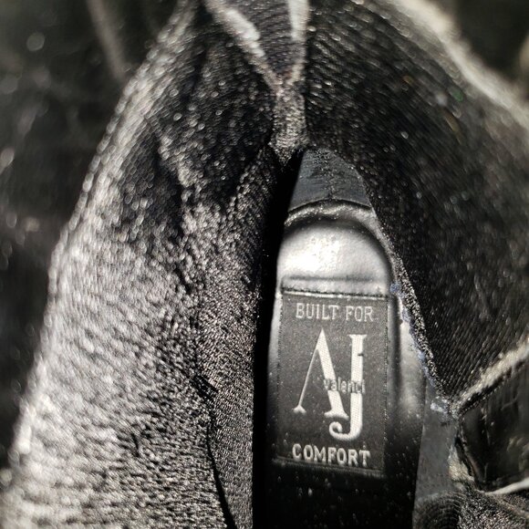 AJ Valenci Genuine Leather Black Comfort Ankle Boots Size 8 M Zipper - Picture 8 of 8